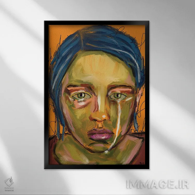 تابلو دکوراتیو صمیمیت/صداقت اثر دائو زد - نمای قابدار مشکی