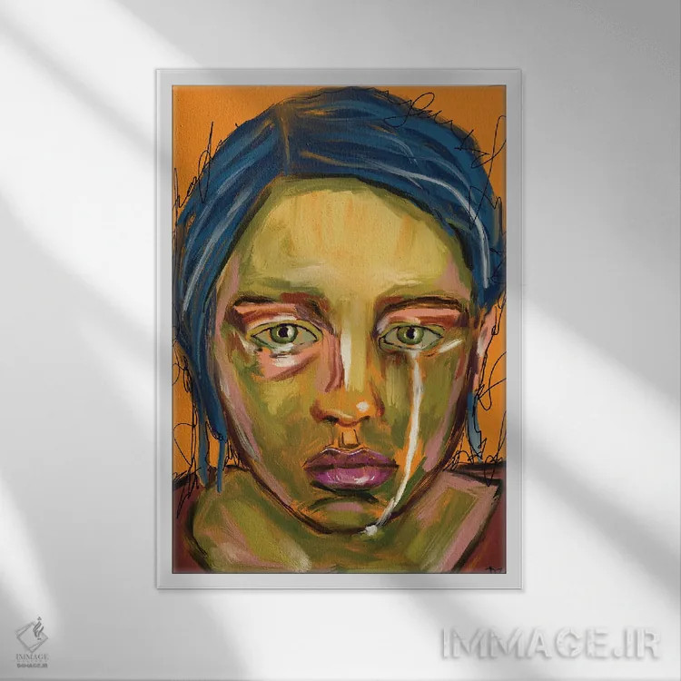 تابلو دکوراتیو صمیمیت/صداقت اثر دائو زد - نمای قابدار سفید