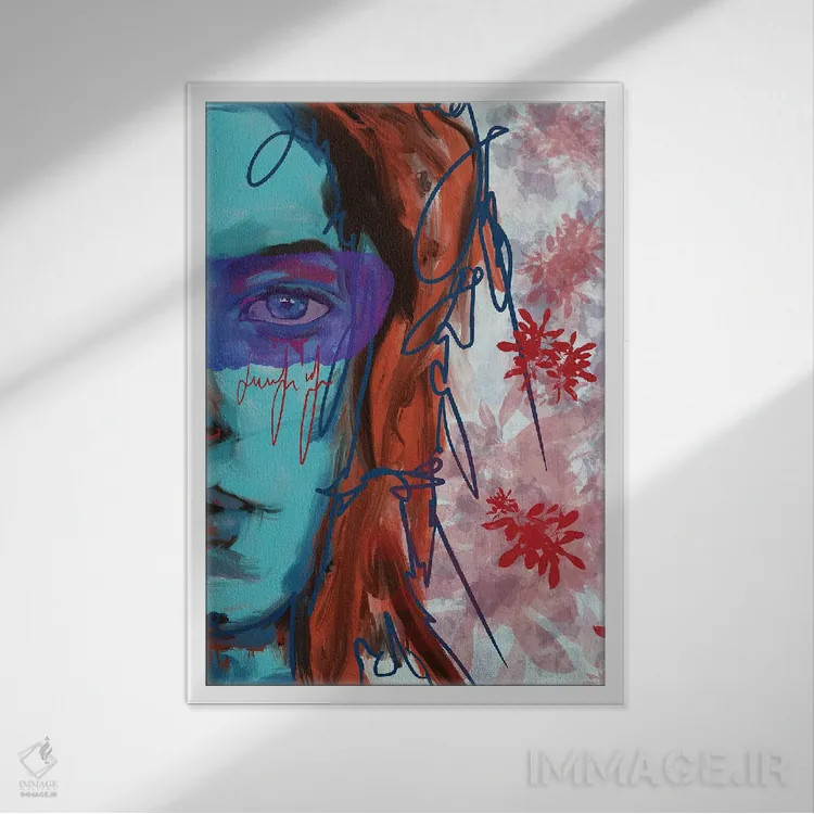 تابلو دکوراتیو صبر اثر دائو زد - نمای قابدار سفید