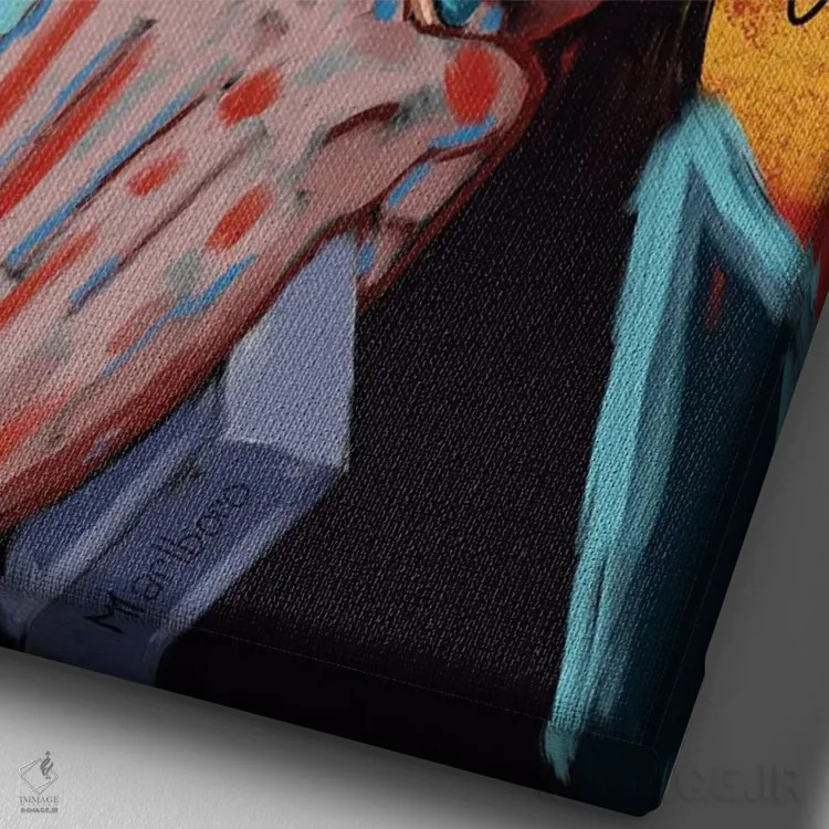 تابلو دکوراتیو خونسردی اثر دائو زد - نمای نزدیک بافت بوم