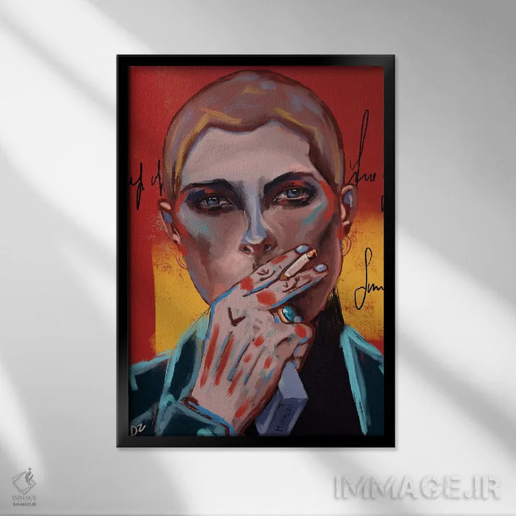 تابلو دکوراتیو خونسردی اثر دائو زد - نمای قابدار مشکی