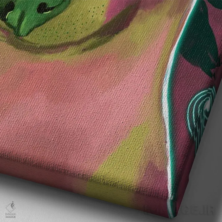 تابلو دکوراتیو باسنجی اثر دائو زد - نمای نزدیک بافت بوم