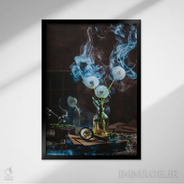 تابلو دکوراتیو تابستان دودی اثر باورا بلنکو - نمای قابدار مشکی