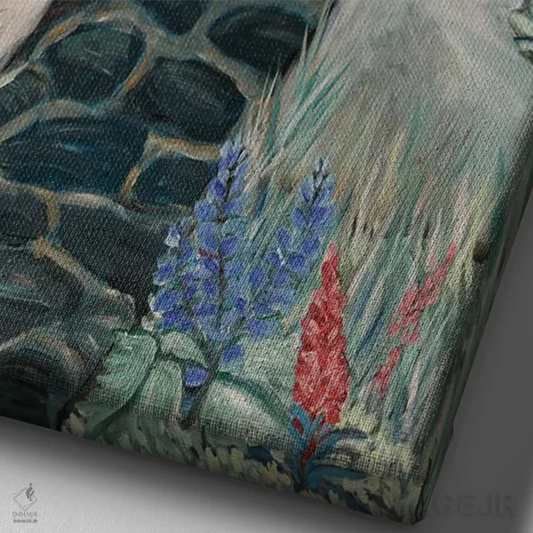 تابلو دکوراتیو مسیر سنگ فرش شده اثر دبورا ایو آلاسترا - نمای نزدیک بافت بوم