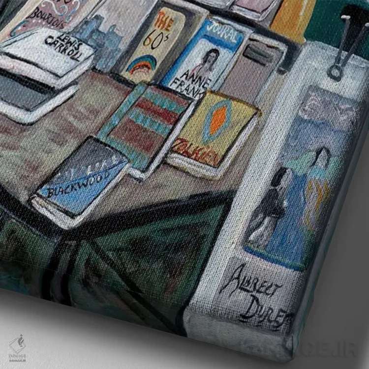 تابلو دکوراتیو فروشگاه های کنار رود سن اثر دبورا ایو آلاسترا - نمای نزدیک بافت بوم