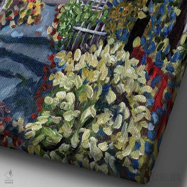 تابلو دکوراتیو پاییز در خیابان بروکلین اثر دبورا ایو آلاسترا - نمای نزدیک بافت بوم