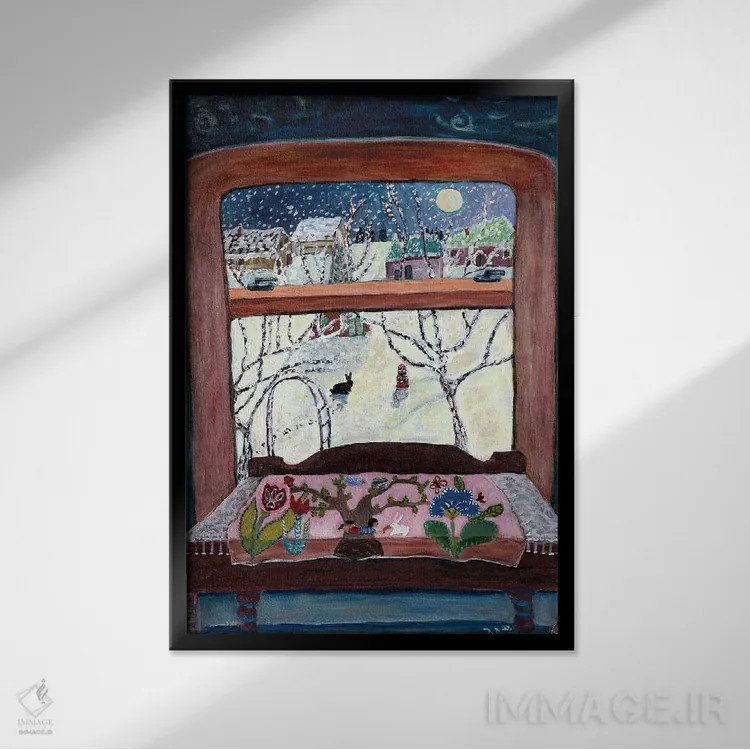 تابلو دکوراتیو خاطرات نقش دوخته شده اثر دبورا ایو آلاسترا - نمای قابدار مشکی