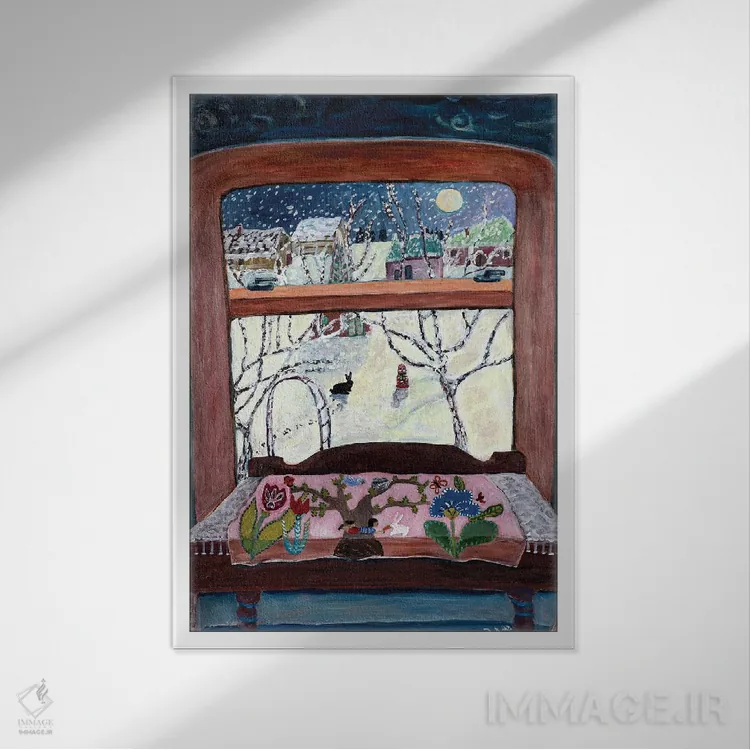 تابلو دکوراتیو خاطرات نقش دوخته شده اثر دبورا ایو آلاسترا - نمای قابدار سفید