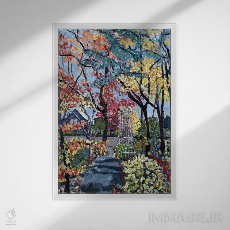 تابلو دکوراتیو پاییز در خیابان بروکلین اثر دبورا ایو آلاسترا - نمای قابدار سفید