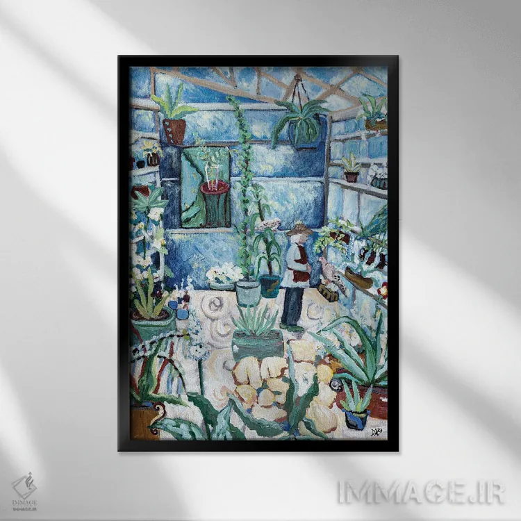 تابلو دکوراتیو در گلخانه اثر دبورا ایو آلاسترا - نمای قابدار مشکی