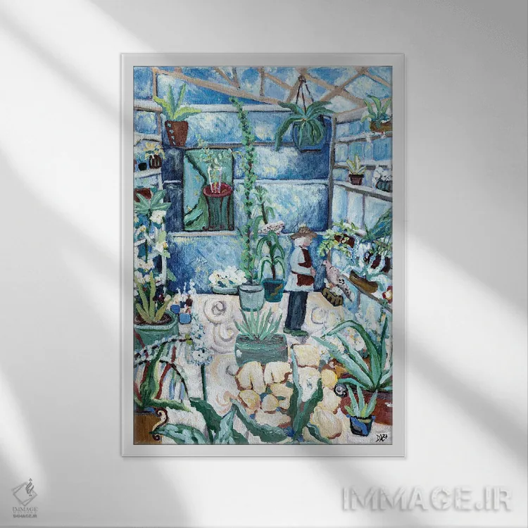 تابلو دکوراتیو در گلخانه اثر دبورا ایو آلاسترا - نمای قابدار سفید