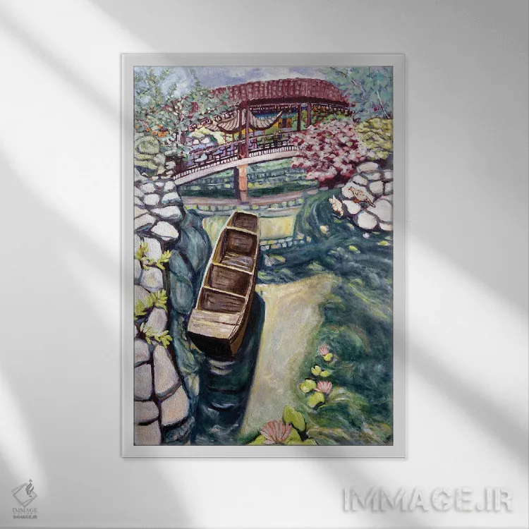 تابلو دکوراتیو قایق لانسو اثر دبورا ایو آلاسترا - نمای قابدار سفید