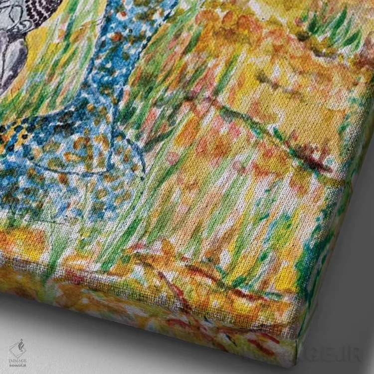 تابلو دکوراتیو بودای کلاغ اثر دبورا ایو آلاسترا - نمای نزدیک بافت بوم