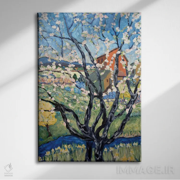 تابلو دکوراتیو نمای درخت گیلاس اثر دبورا ایو آلاسترا - نمای روبهرو روی دیوار