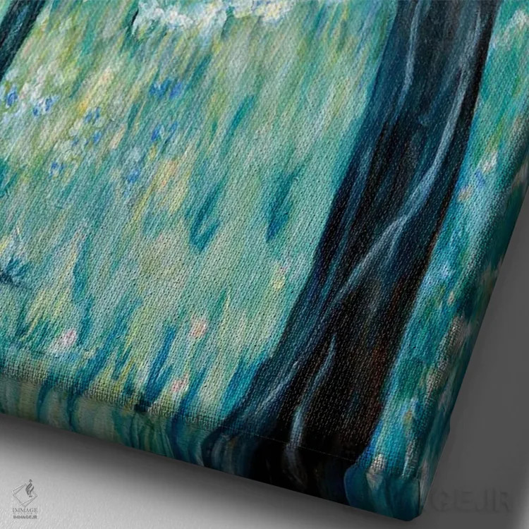 تابلو دکوراتیو شکوفه های سیب اثر دبورا ایو آلاسترا - نمای نزدیک بافت بوم