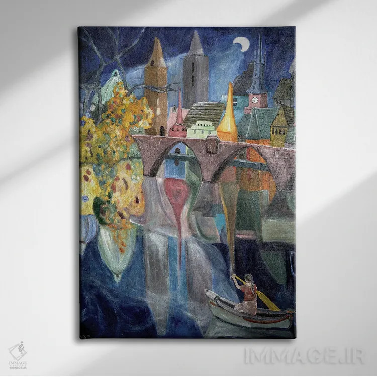 تابلو دکوراتیو مقابله با جریان آب اثر دبورا ایو آلاسترا - نمای روبهرو روی دیوار
