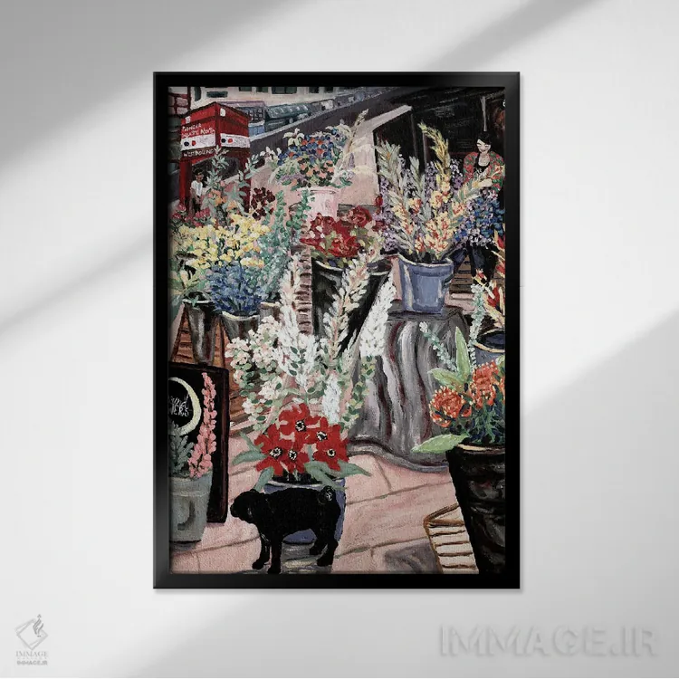 تابلو دکوراتیو بانوی گل ها اثر دبورا ایو آلاسترا - نمای قابدار مشکی