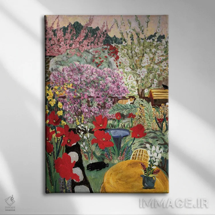 تابلو دکوراتیو میز اخرایی اثر دبورا ایو آلاسترا - نمای روبهرو روی دیوار