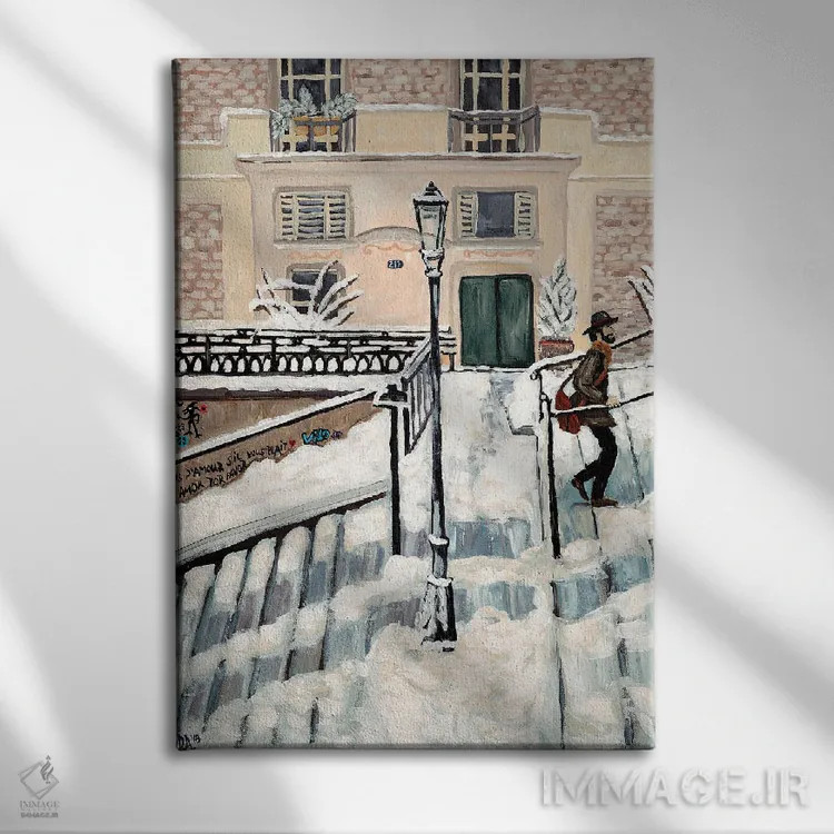 تابلو دکوراتیو برف مونمارتر اثر دبورا ایو آلاسترا - نمای روبهرو روی دیوار