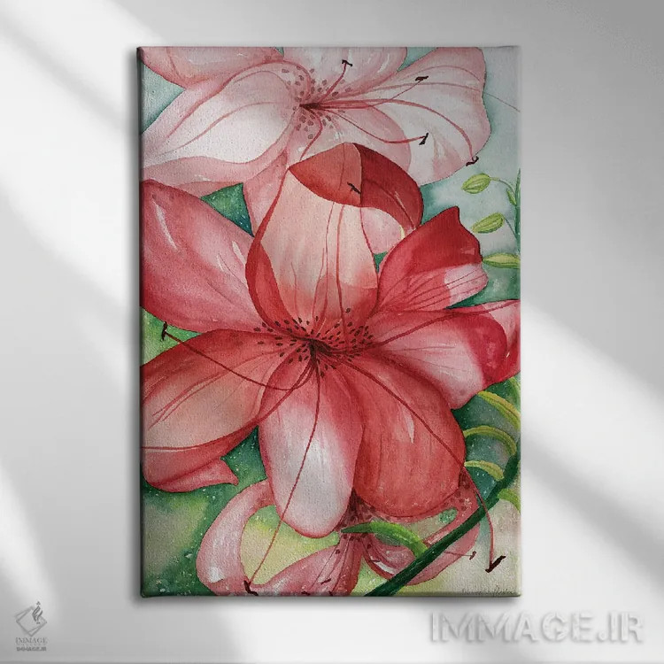 تابلو دکوراتیو سوسن ببری اثر دبورا ایو آلاسترا - نمای روبهرو روی دیوار