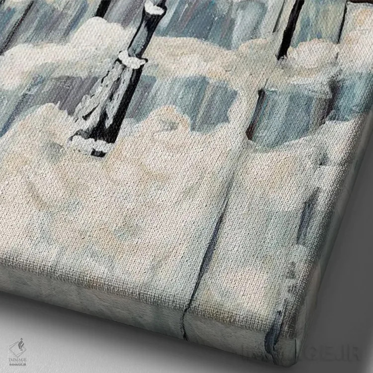 تابلو دکوراتیو برف مونمارتر اثر دبورا ایو آلاسترا - نمای نزدیک بافت بوم