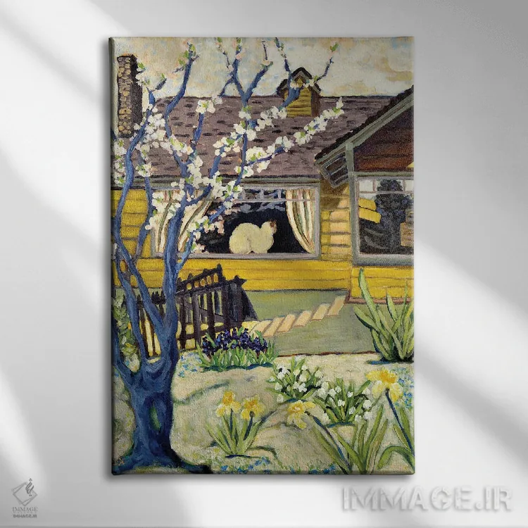 تابلو دکوراتیو خانه زرد اثر دبورا ایو آلاسترا - نمای روبهرو روی دیوار