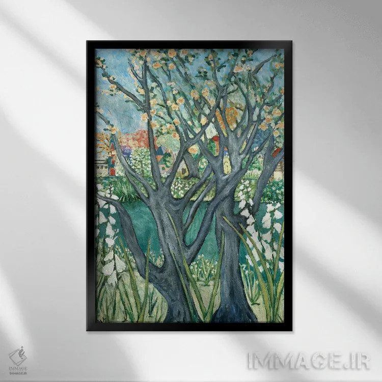 تابلو دکوراتیو نمای بهاری اثر دبورا ایو آلاسترا - نمای قابدار مشکی