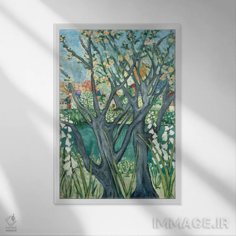 تابلو دکوراتیو نمای بهاری اثر دبورا ایو آلاسترا - نمای قابدار سفید