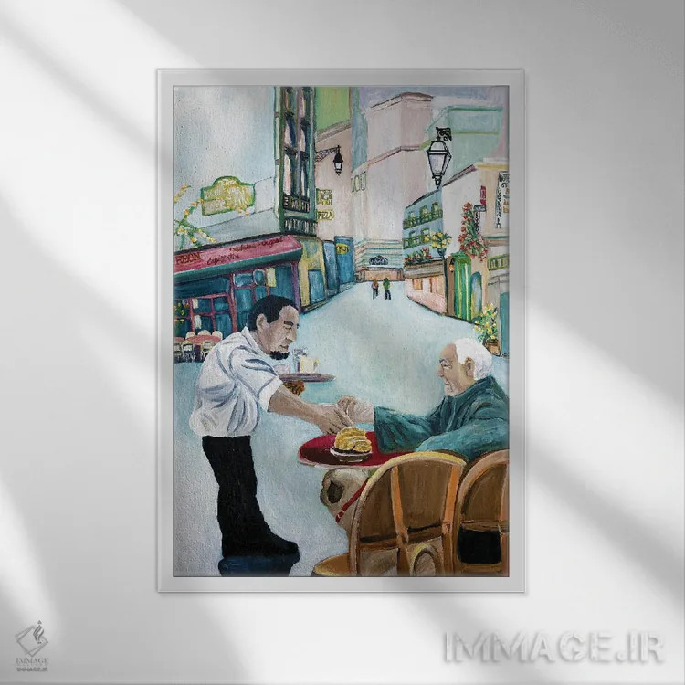تابلو دکوراتیو کافه پاگ اثر دبورا ایو آلاسترا - نمای قابدار سفید