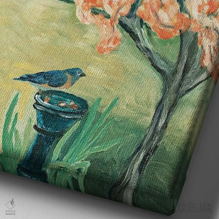 تابلو دکوراتیو پاییز حیاط پشتی اثر دبورا ایو آلاسترا - نمای نزدیک بافت بوم