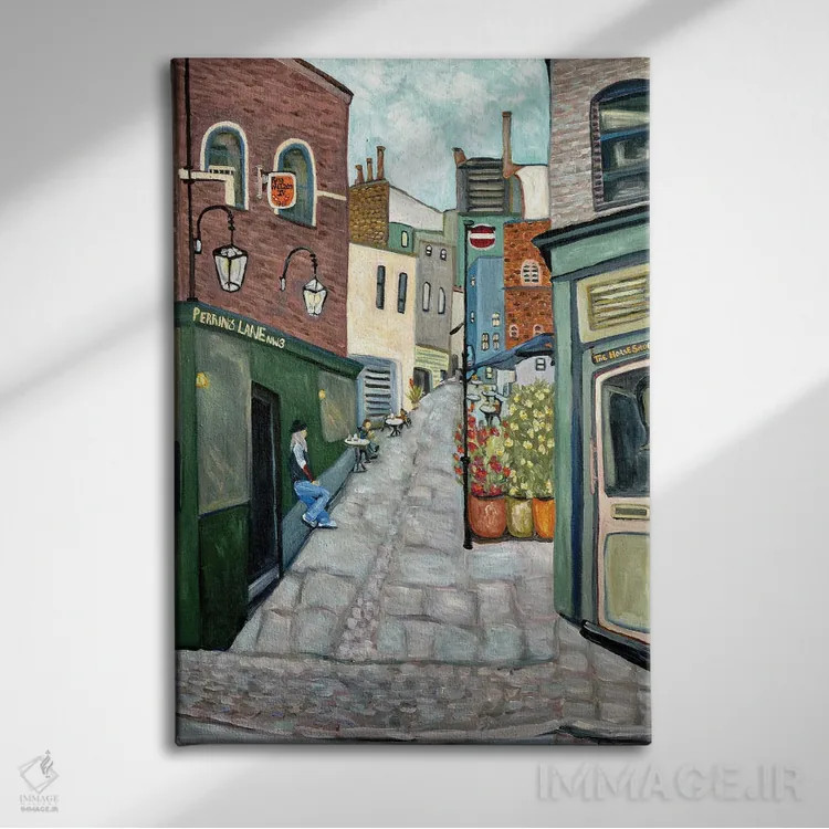 تابلو دکوراتیو روستای همپستد اثر دبورا ایو آلاسترا - نمای روبهرو روی دیوار