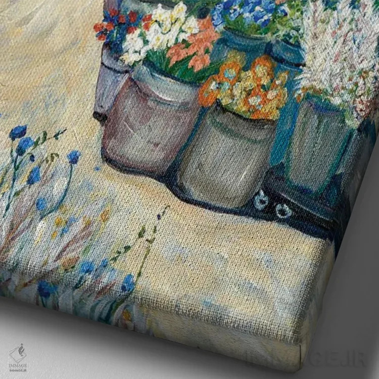 تابلو دکوراتیو گل های وحشی اثر دبورا ایو آلاسترا - نمای نزدیک بافت بوم