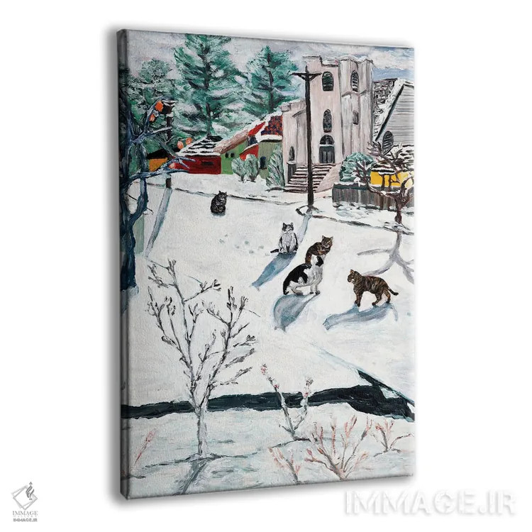 تابلو دکوراتیو گربه ها روی خیابان ۶۷ام اثر دبورا ایو آلاسترا - نمای پرسپکتیو محصول