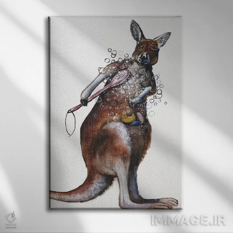 تابلو دکوراتیو حیوانات حمام ۴ اثر دانا بروکس - نمای روبهرو روی دیوار