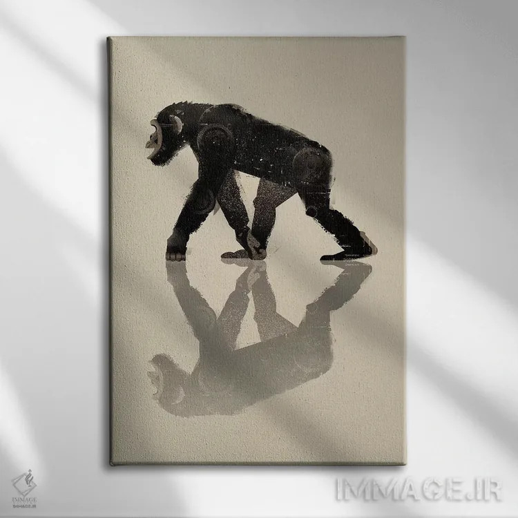 تابلو دکوراتیو شمپانزه اثر دیتر براون - نمای روبهرو روی دیوار