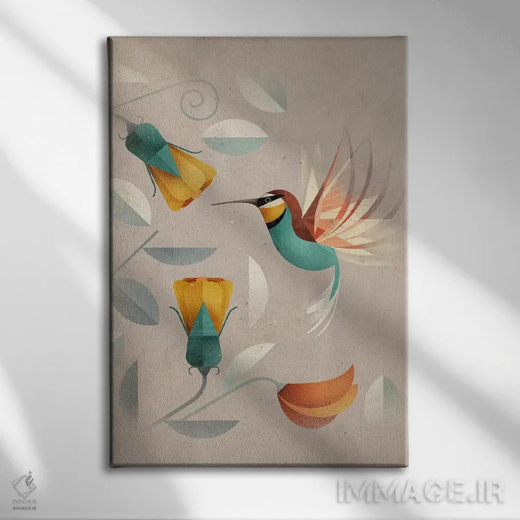 تابلو دکوراتیو مرغ مگس خوار اثر دیتر براون - نمای روبهرو روی دیوار