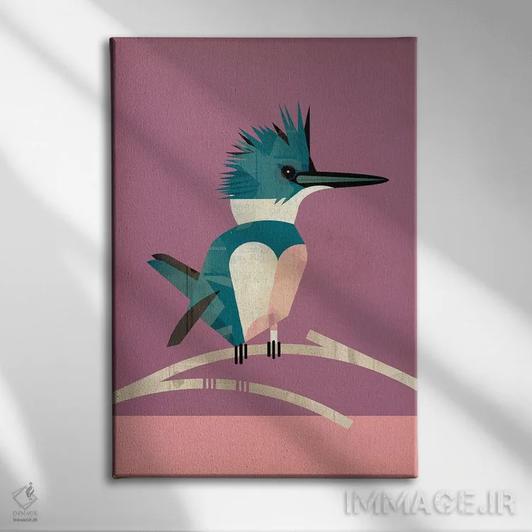 تابلو مدرن مرغ ماهی خوار اثر دیتر براون - نمای روبهرو روی دیوار