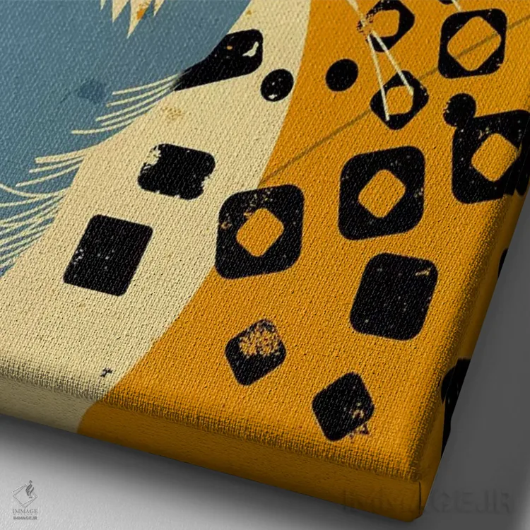 تابلو مدرن پلنگ اثر دیتر براون - نمای نزدیک بافت بوم