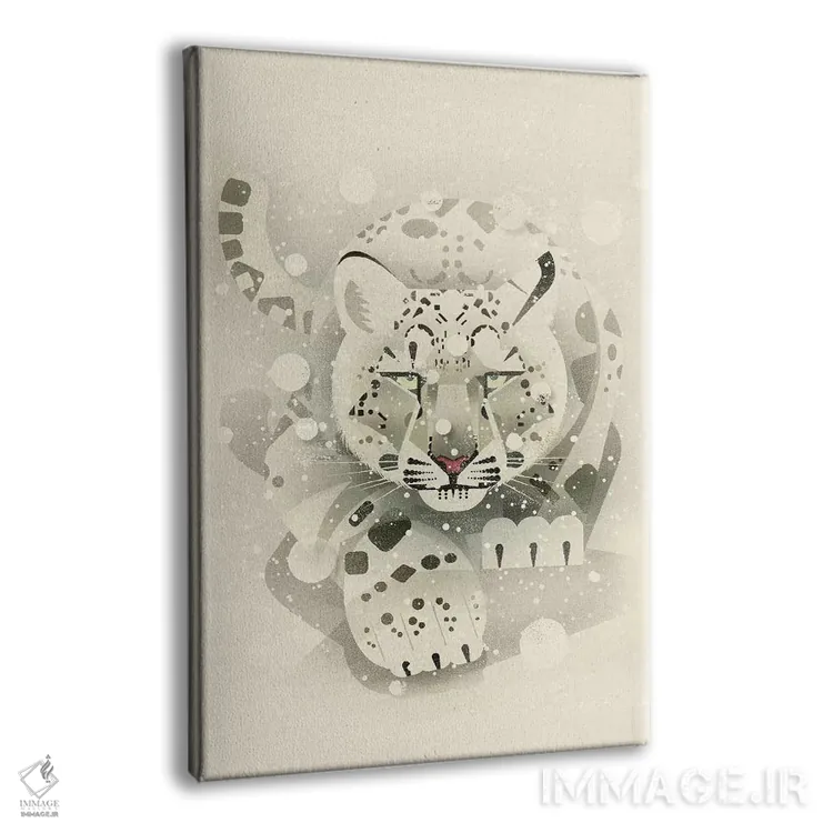 تابلو دکوراتیو پلنگ برفی اثر دیتر براون - نمای پرسپکتیو محصول