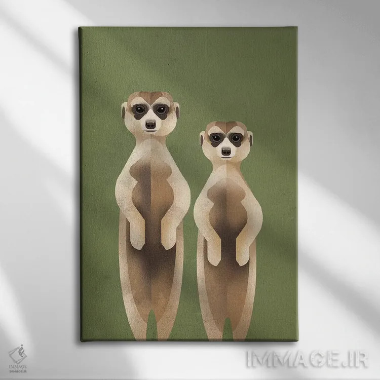 تابلو دکوراتیو میرکت ها اثر دیتر براون - نمای روبهرو روی دیوار