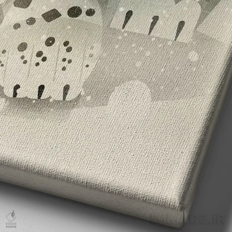 تابلو دکوراتیو پلنگ برفی اثر دیتر براون - نمای نزدیک بافت بوم