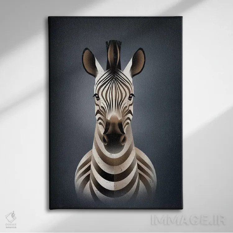 تابلو دکوراتیو گورخر ۲ اثر دیتر براون - نمای روبهرو روی دیوار