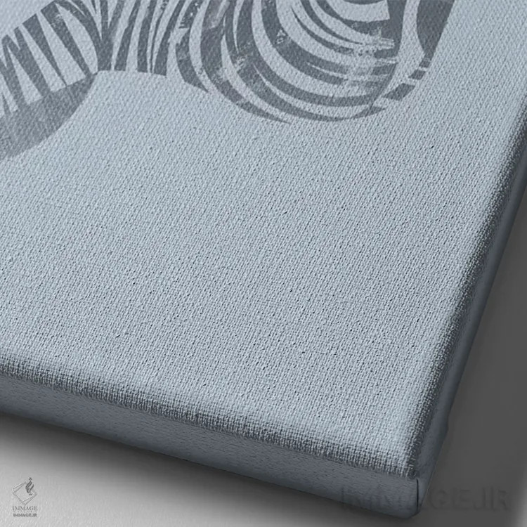 تابلو مینیمال گورخر اثر دیتر براون - نمای نزدیک بافت بوم