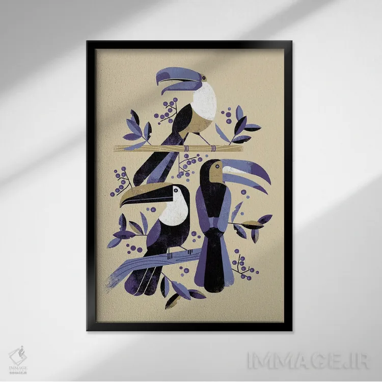 تابلو دکوراتیو توقان ها اثر دیتر براون - نمای قابدار مشکی