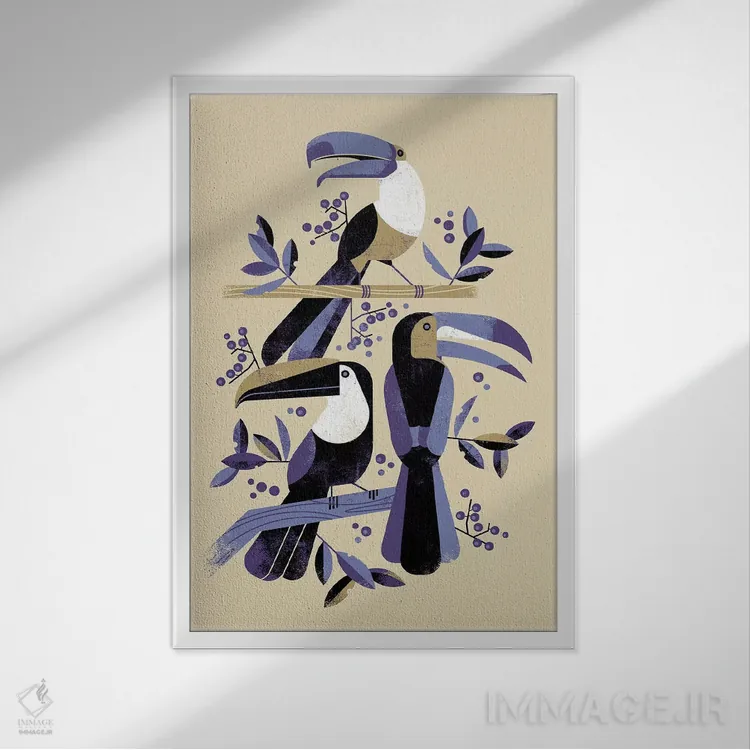 تابلو دکوراتیو توقان ها اثر دیتر براون - نمای قابدار سفید