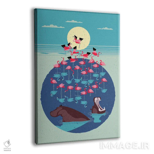 تابلو دکوراتیو دریاچه فلامینگو اثر دیتر براون - نمای پرسپکتیو محصول
