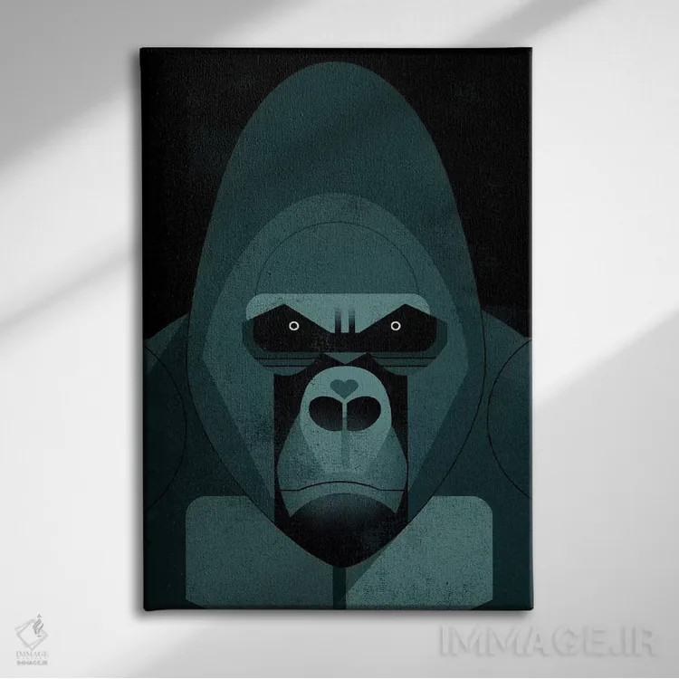 تابلو دکوراتیو گوریل اثر دیتر براون - نمای روبهرو روی دیوار
