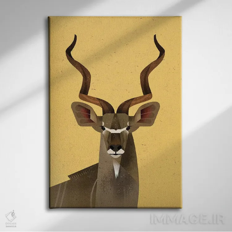 تابلو دکوراتیو کودوی بزرگ اثر دیتر براون - نمای روبهرو روی دیوار