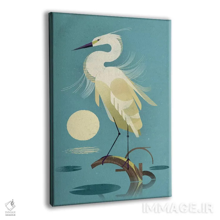 تابلو دکوراتیو حواصیل کوچک اثر دیتر براون - نمای پرسپکتیو محصول