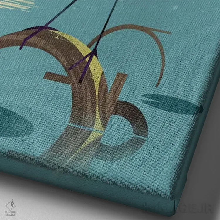 تابلو دکوراتیو حواصیل کوچک اثر دیتر براون - نمای نزدیک بافت بوم